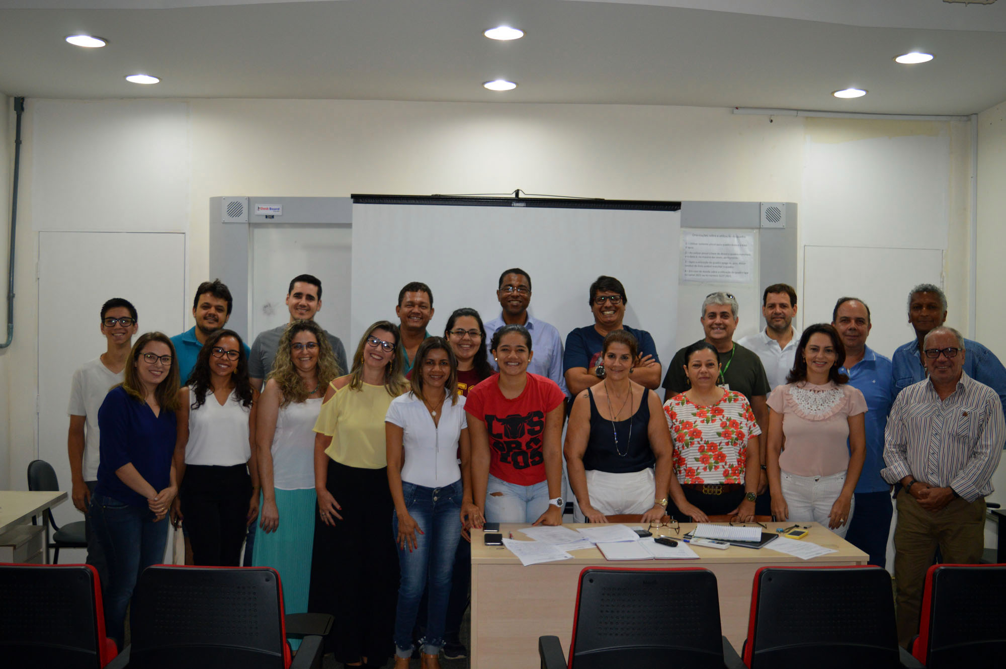 Representantes do Concâmpus do Câmpus Goiânia durante solenidade de posse e primeira reunião do ano, realizada no auditório Djalma Maia. 
